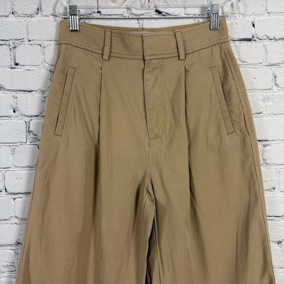 EVERLANE The Way High Drape Trouser Pants Womens Size 0 Short Beige Relaxed - Picture 4 of 13